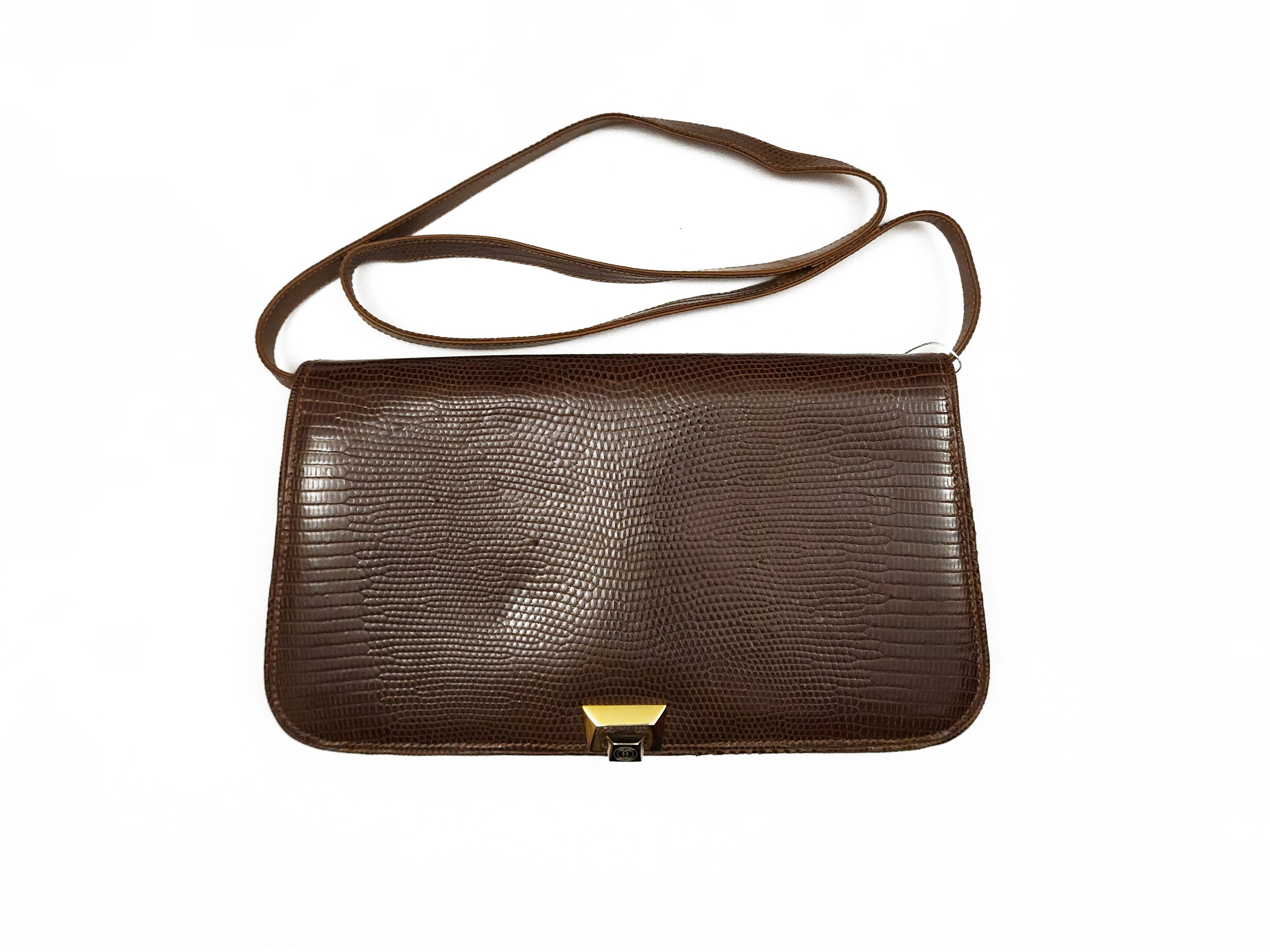 Gucci, Borsa a tracolla in lucertola color cognac, Anni Sessanta