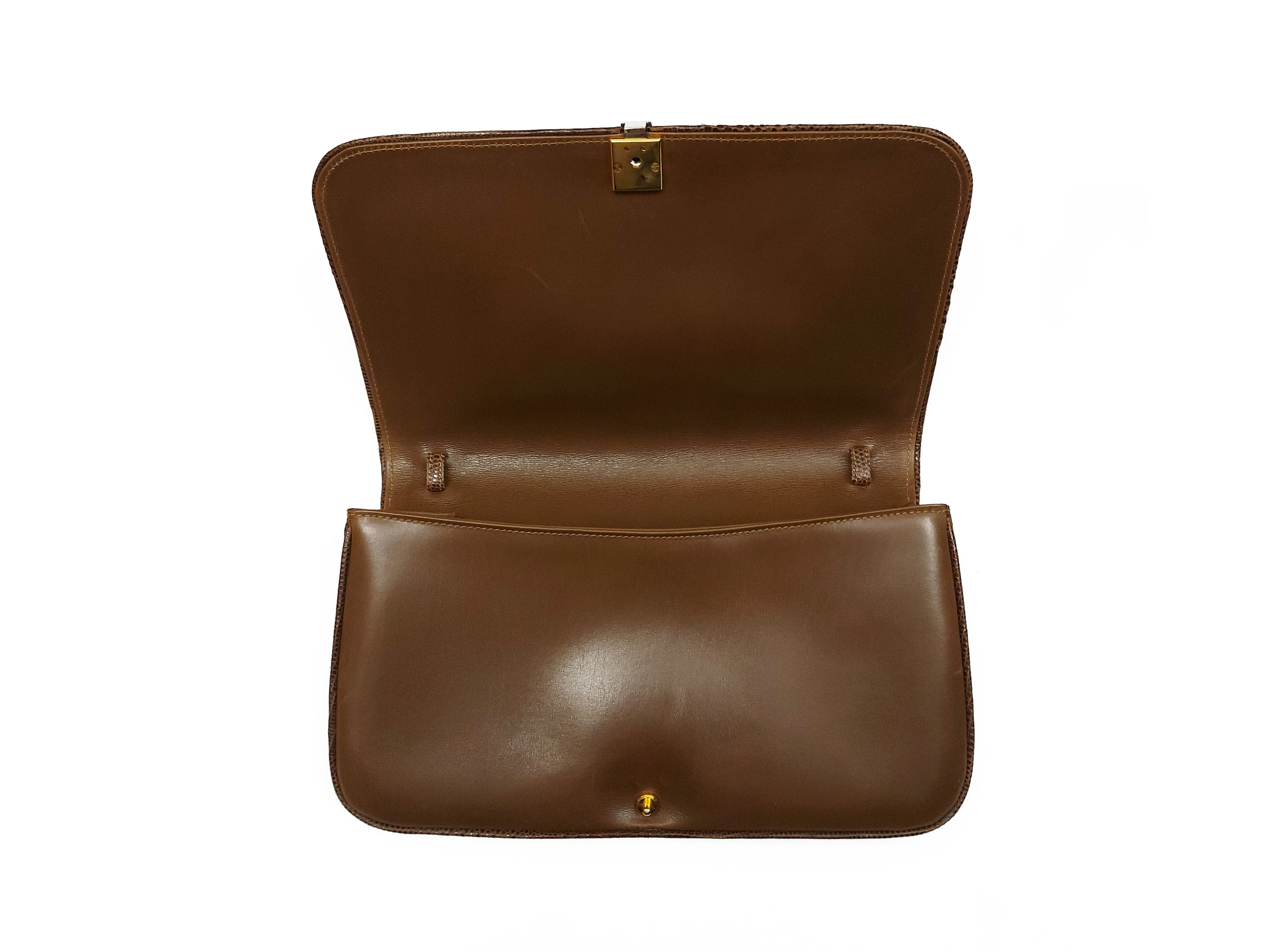 Gucci, Borsa a tracolla in lucertola color cognac, Anni Sessanta