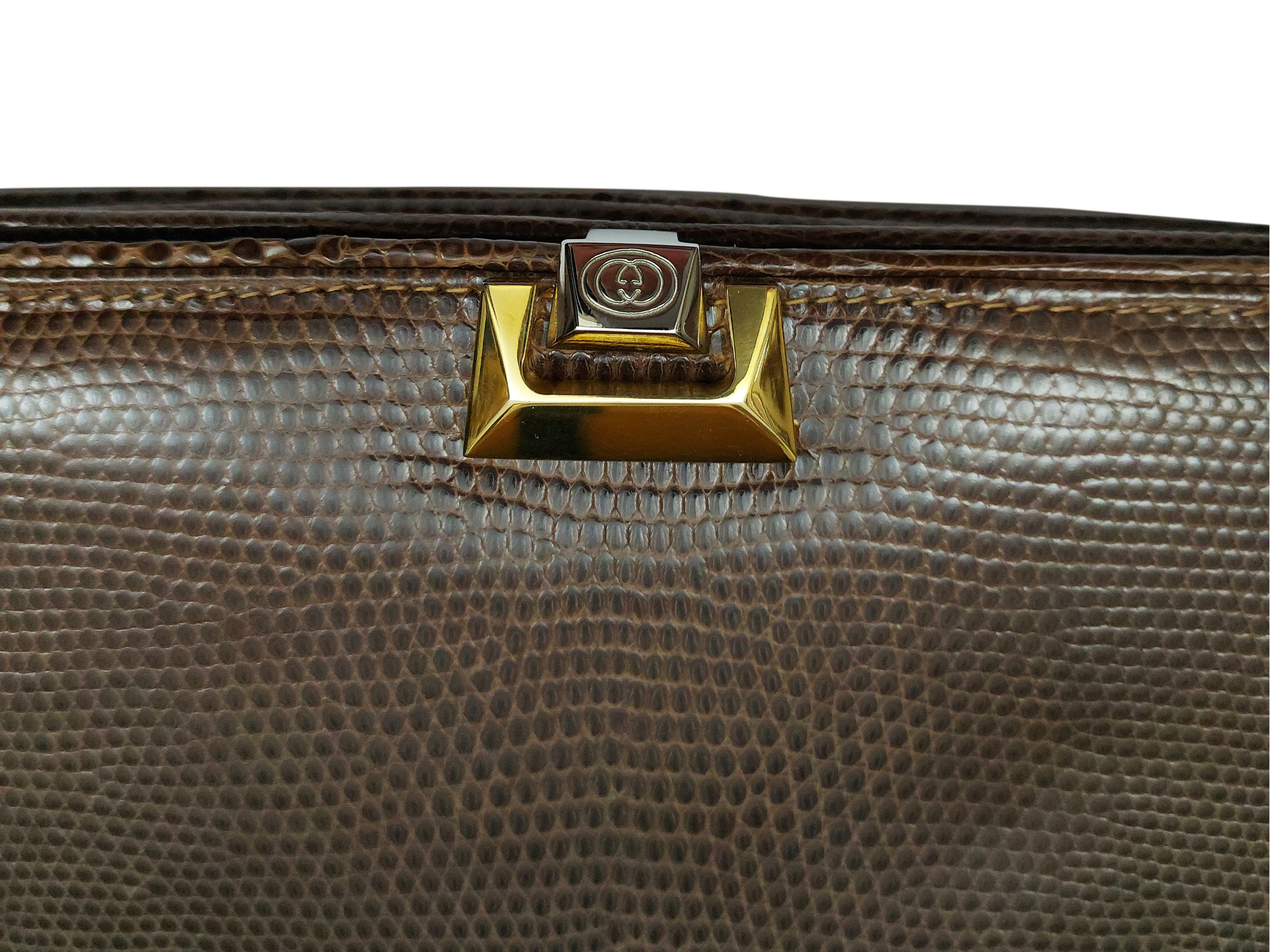 Gucci, Borsa a tracolla in lucertola color cognac, Anni Sessanta