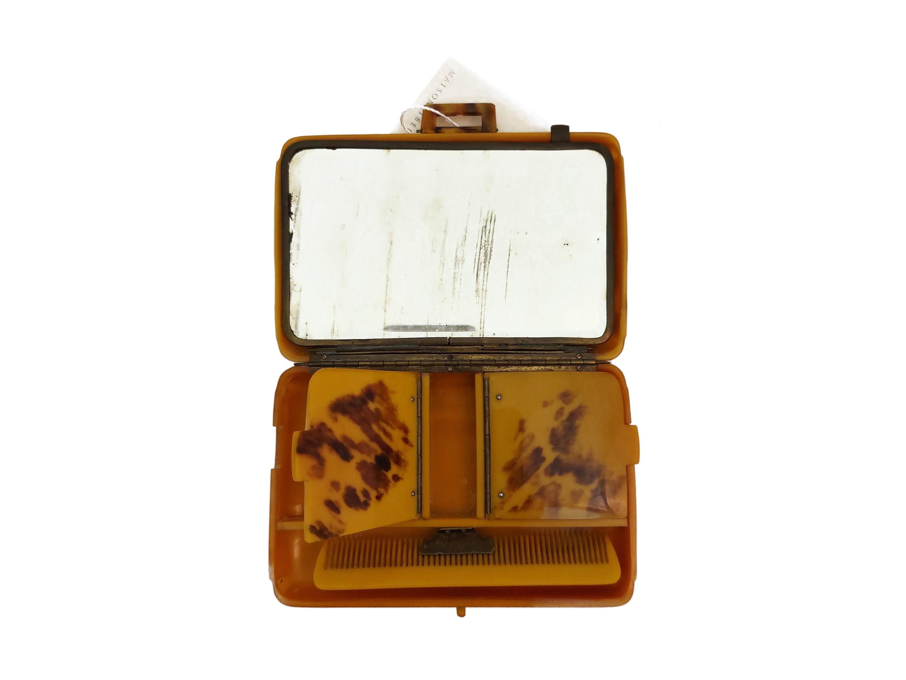 Trousse in bachelite color ambra