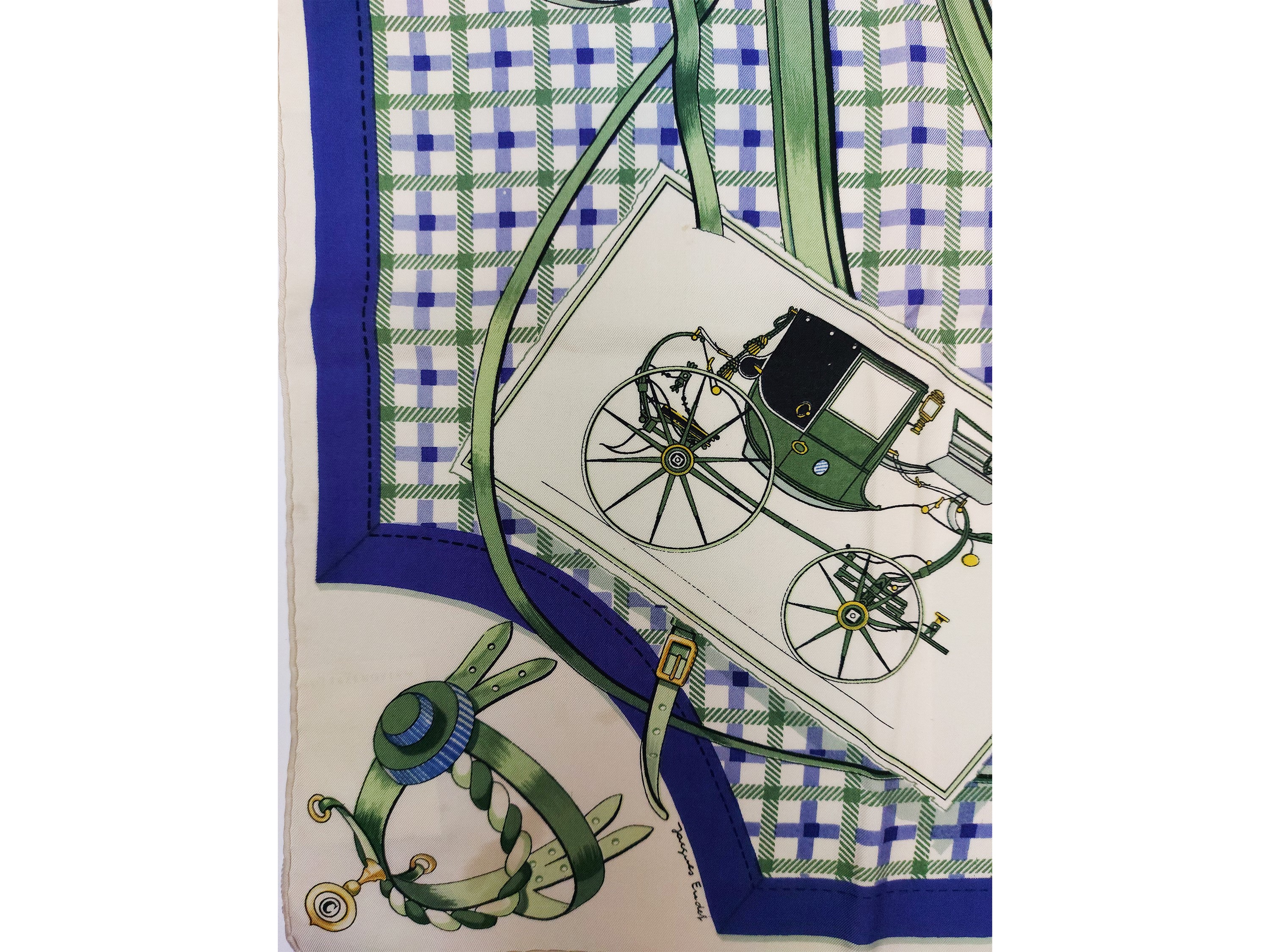 Hermès - Foulard in seta "Les voitures Nouvelles"