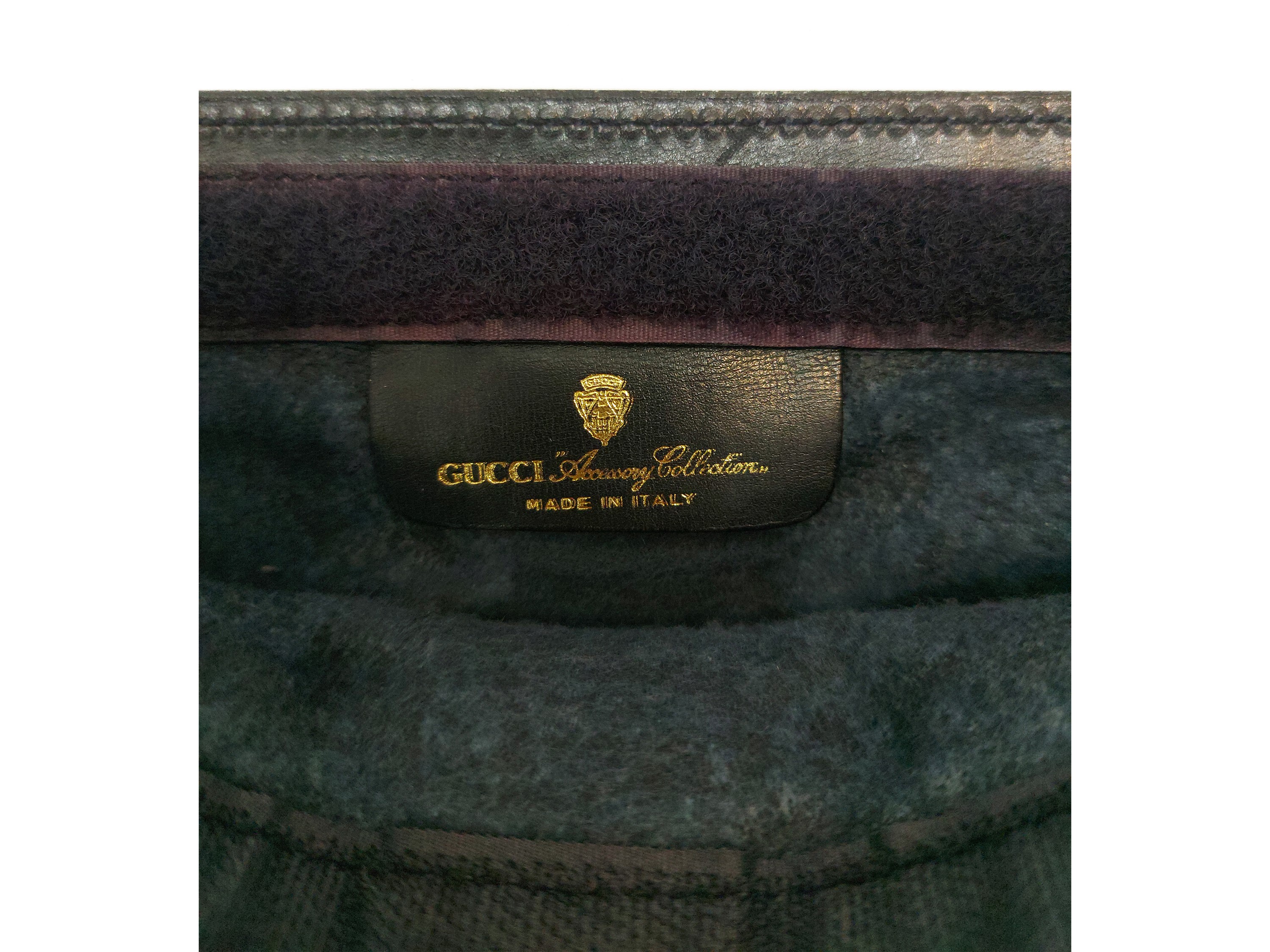 Gucci, Truosse in camoscio e pelle blu con chiusura in velcro