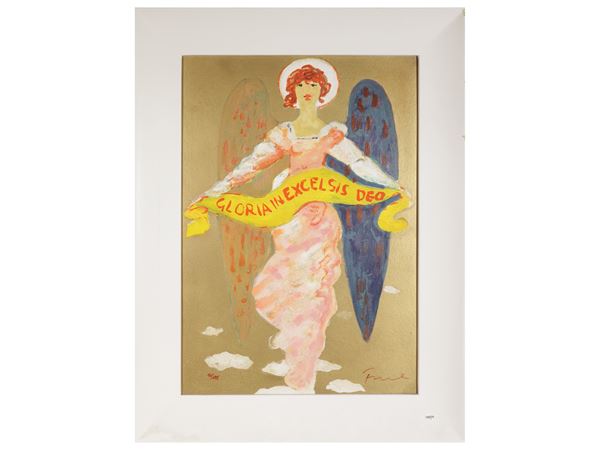 Salvatore Fiume : L'Angelo del Gloria  - Asta Grafica da collezione - Maison Bibelot - Casa d'Aste Firenze - Milano