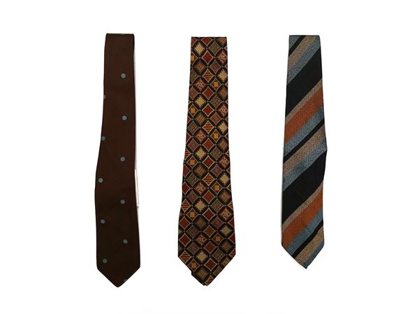 Lotto di tre cravatte in seta  - Asta Vintagemania - Maison Bibelot - Casa d'Aste Firenze - Milano