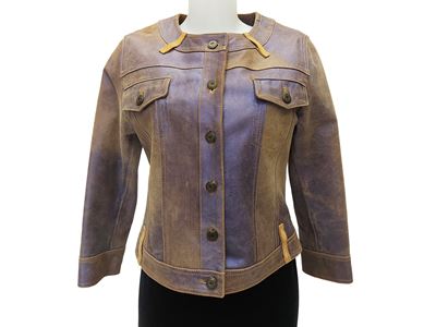 Donald J Pliner - Giubbotto in Pelle Metallizzata