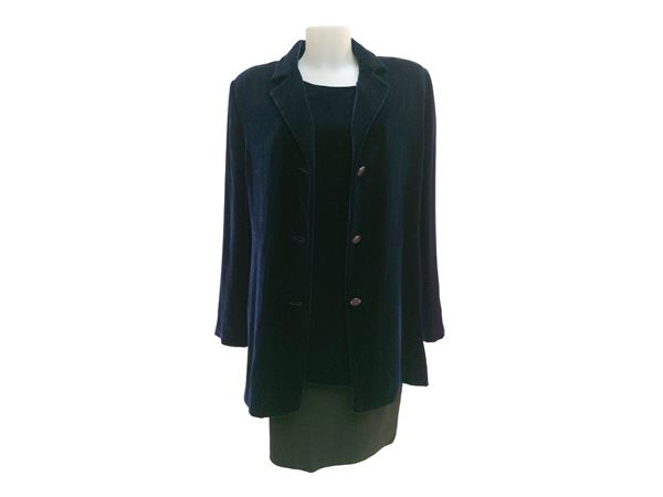 Luisa Spagnoli - Giacca e top in velluto blu