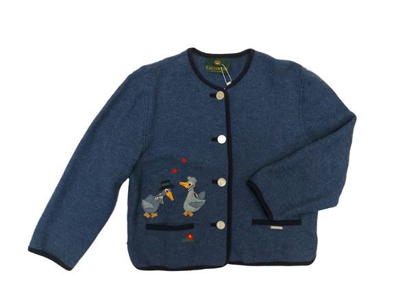 Air force blue pure virgin wool Tyrolean jacket  - Auction Vintagemania - Maison Bibelot - Casa d'Aste Firenze - Milano