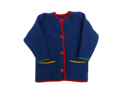 Giacca tirolese in lana cotta blu elettrico, taglia M