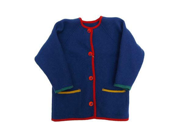 Electric blue boiled wool Tyrolean jacket