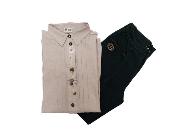 Completo tirolese camicia e pantaloni  - Asta Vintagemania - Maison Bibelot - Casa d'Aste Firenze - Milano