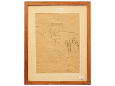 Ungaretti (china su carta, firmato e titolato)