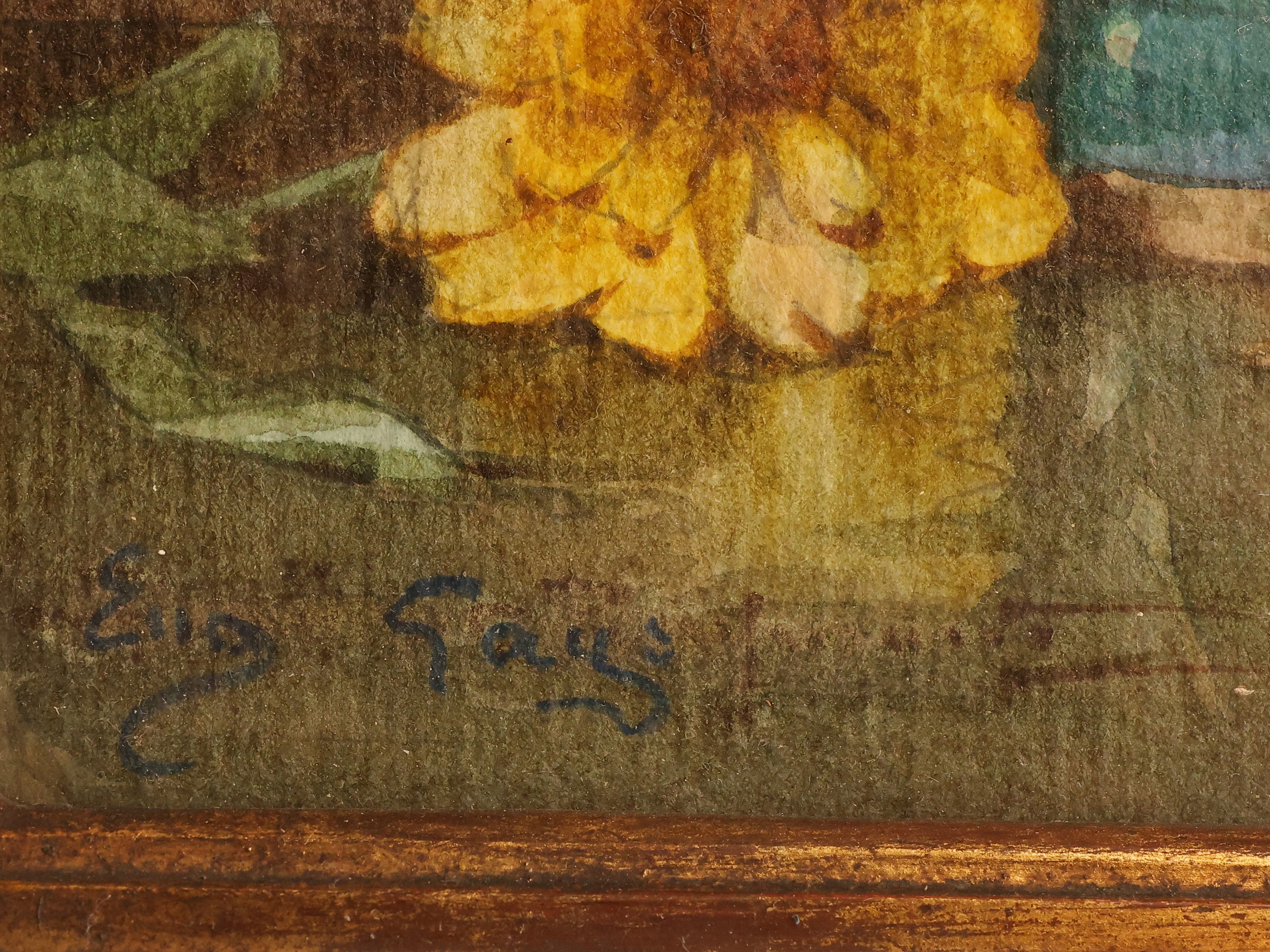 Eugenio Gays - Natura morta con girasoli
