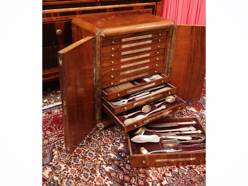 Importante servizio di posate in argento vermeil, Lazarus Posen