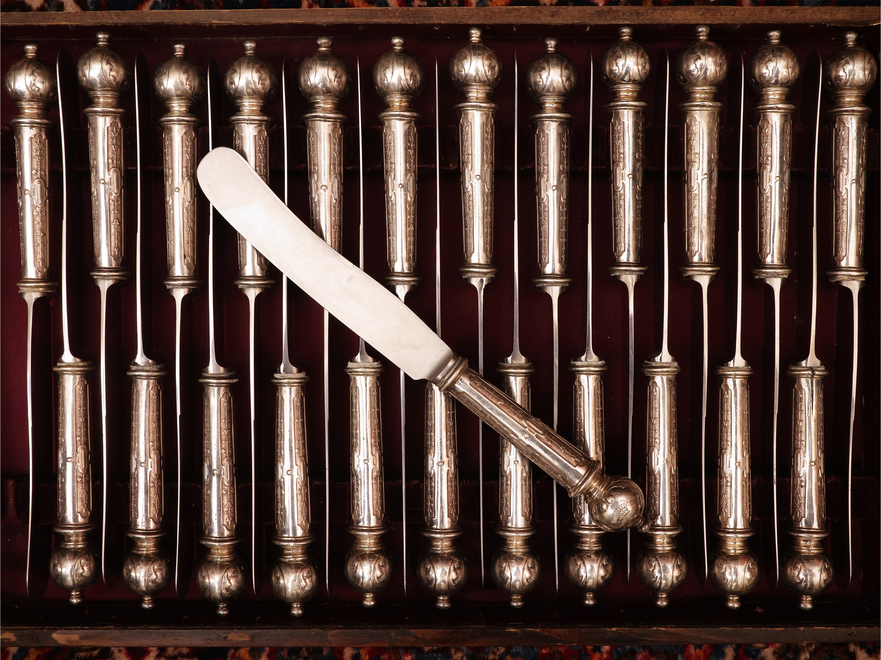 Importante servizio di posate in argento vermeil, Lazarus Posen