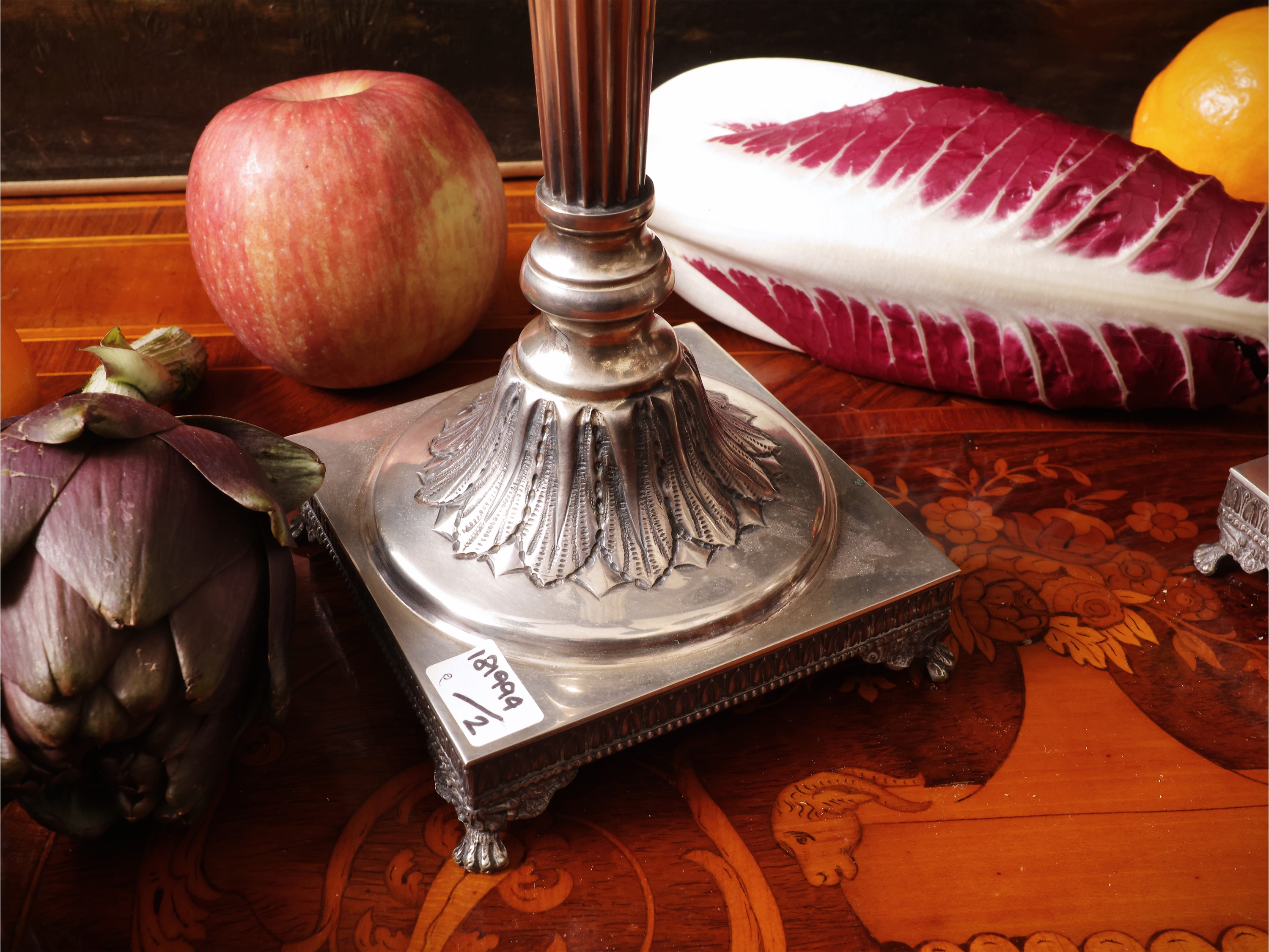 Coppia di candelabri in argento