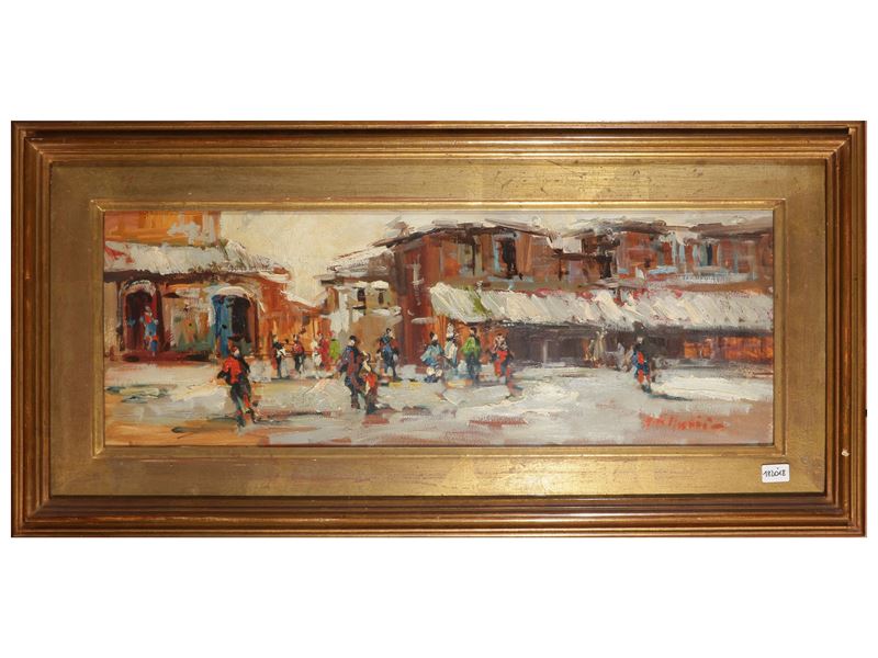 Scorcio di piazza con figure