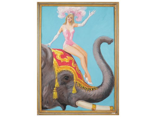 Donna circense  (XX secolo)  - Asta Luce di Toscana: Maestri del Novecento - Maison Bibelot - Casa d'Aste Firenze - Milano