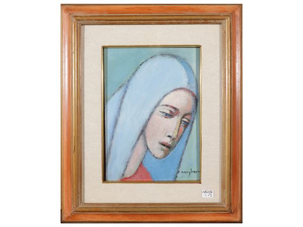 Dino Migliorini - Volto di Madonna e Paesaggio