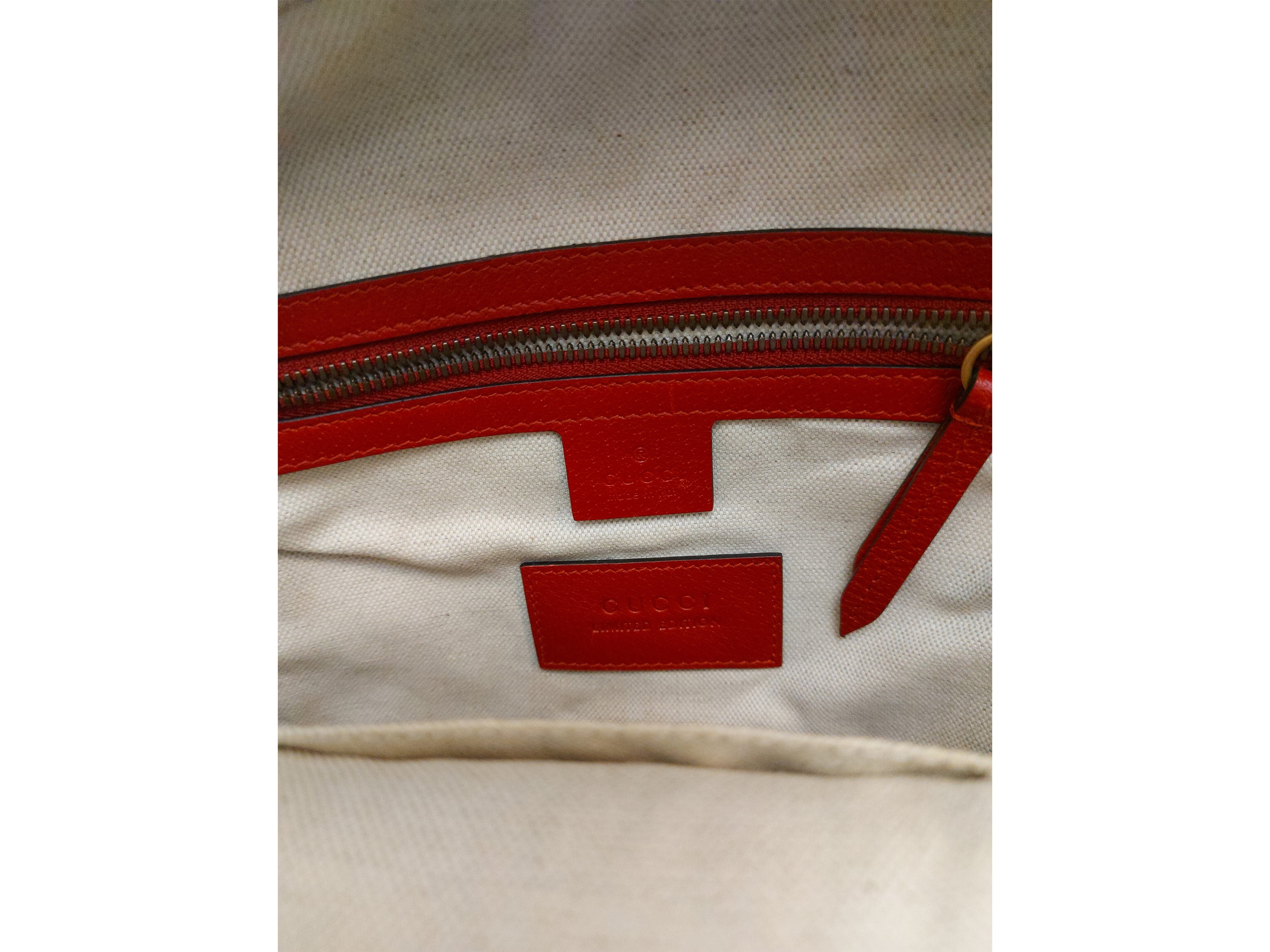 Gucci - Zainetto Bosco in tela monogram GG supreme e pelle rossa