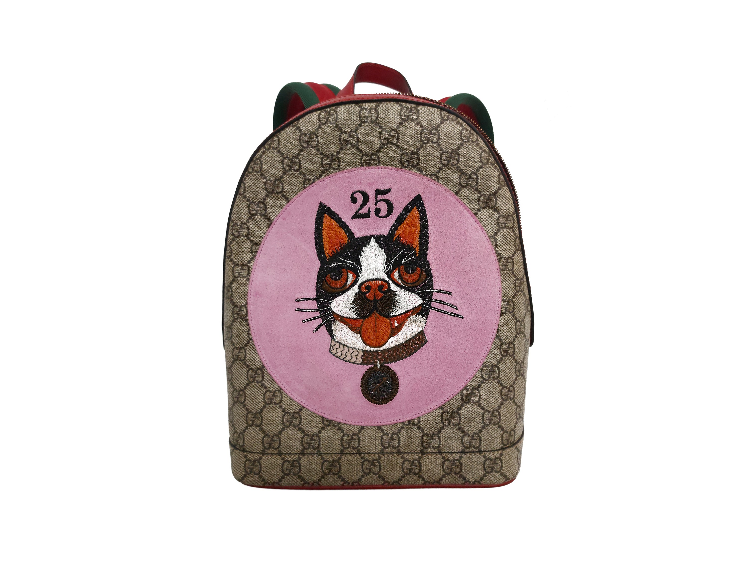 Gucci - Zainetto Bosco in tela monogram GG supreme e pelle rossa