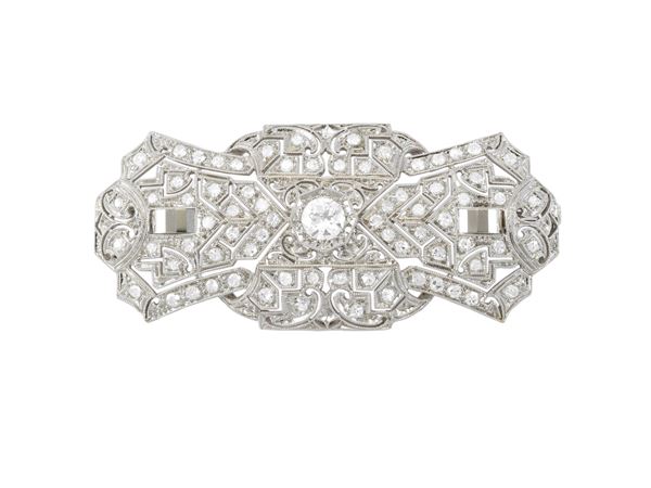 Spilla in oro bianco e diamanti