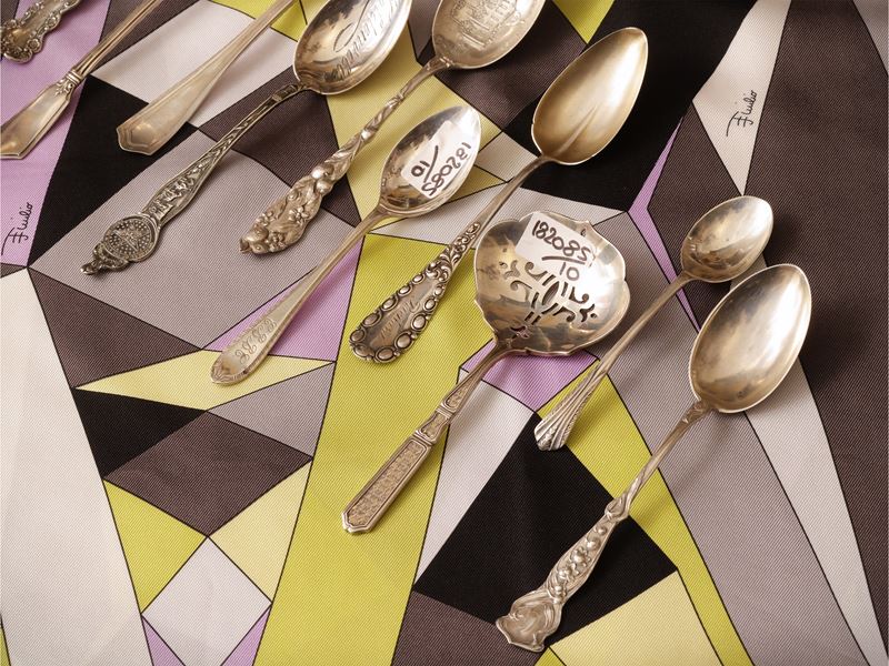 Serie di dieci cucchiaini in argento sterling