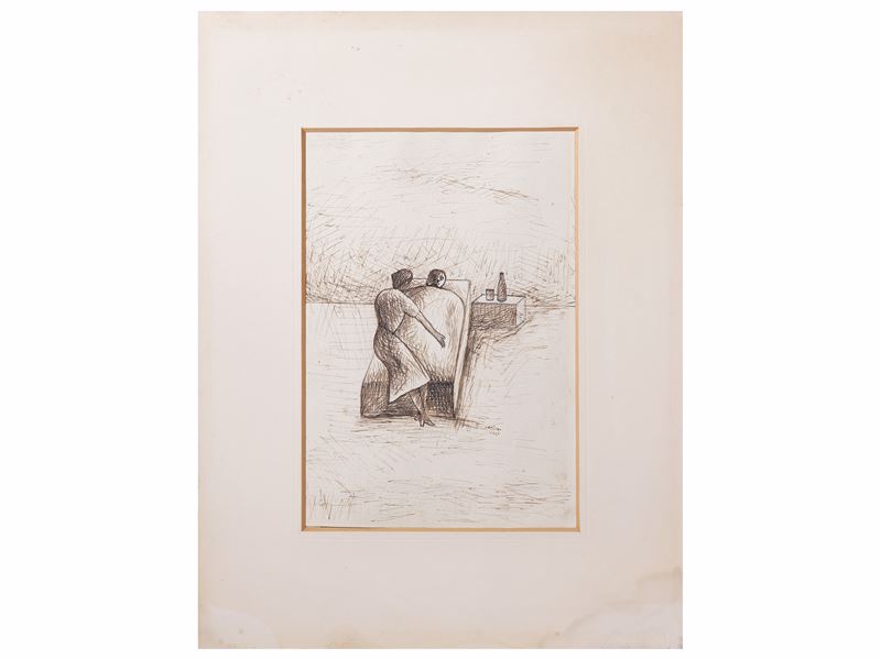 Infermiera e uomo malato a letto 1939