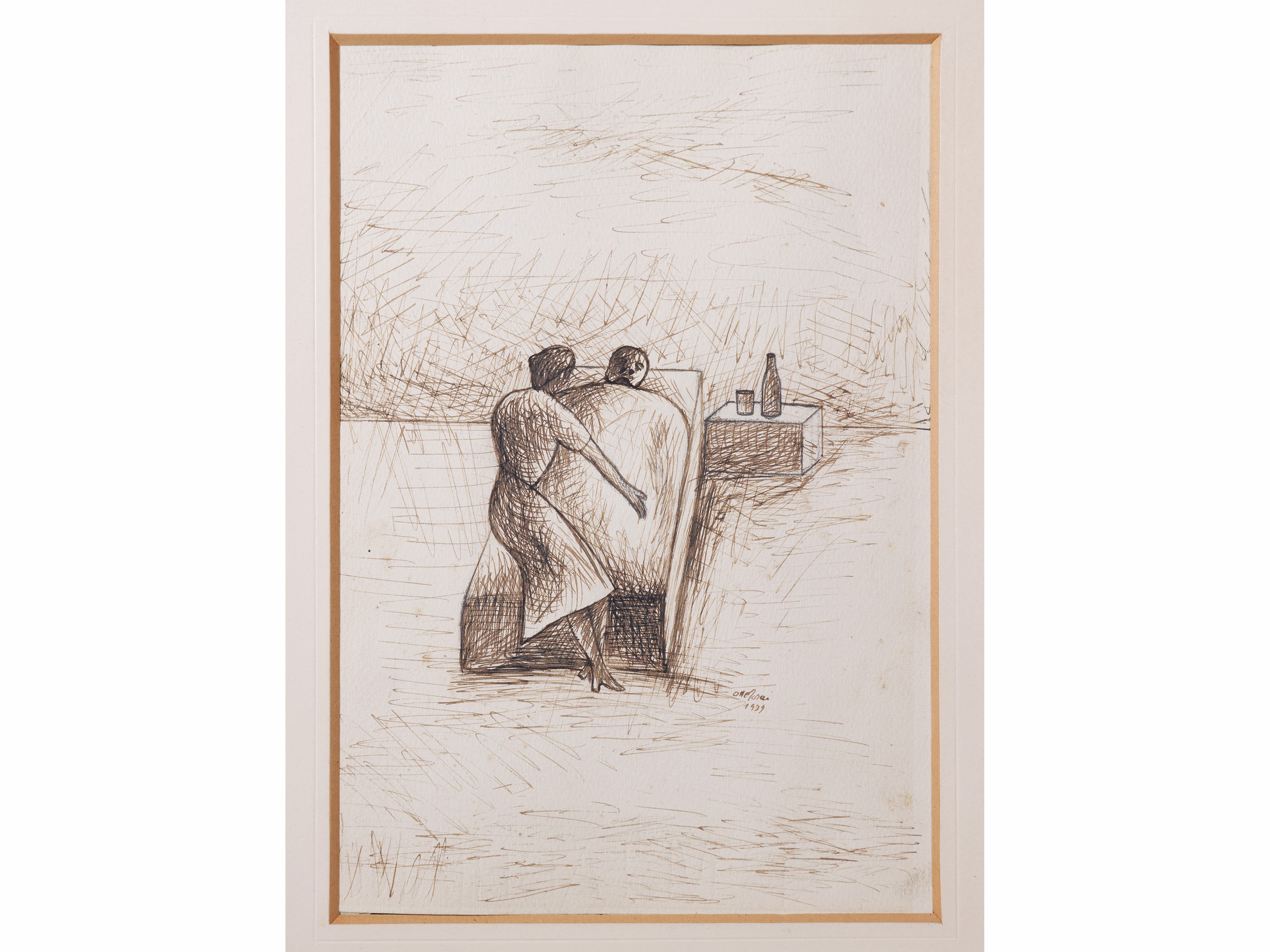 Infermiera e uomo malato a letto 1939