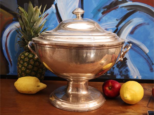 Grande boule da cocktail in metallo argentato