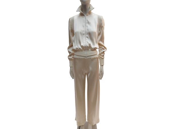 Blumarine - Casual suit in cream-colored silk
