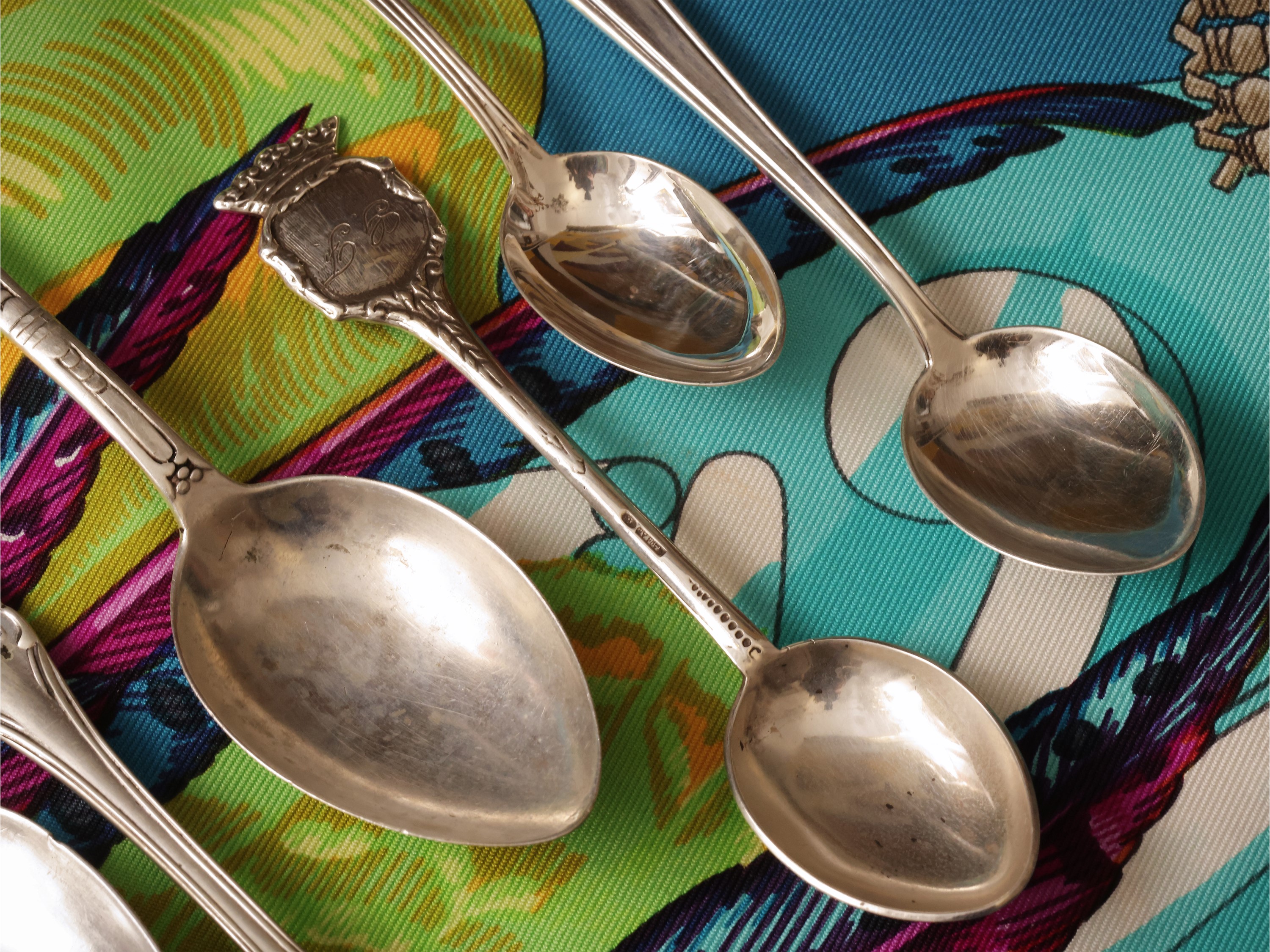 Raccolta di cucchiaini in argento d'epoca