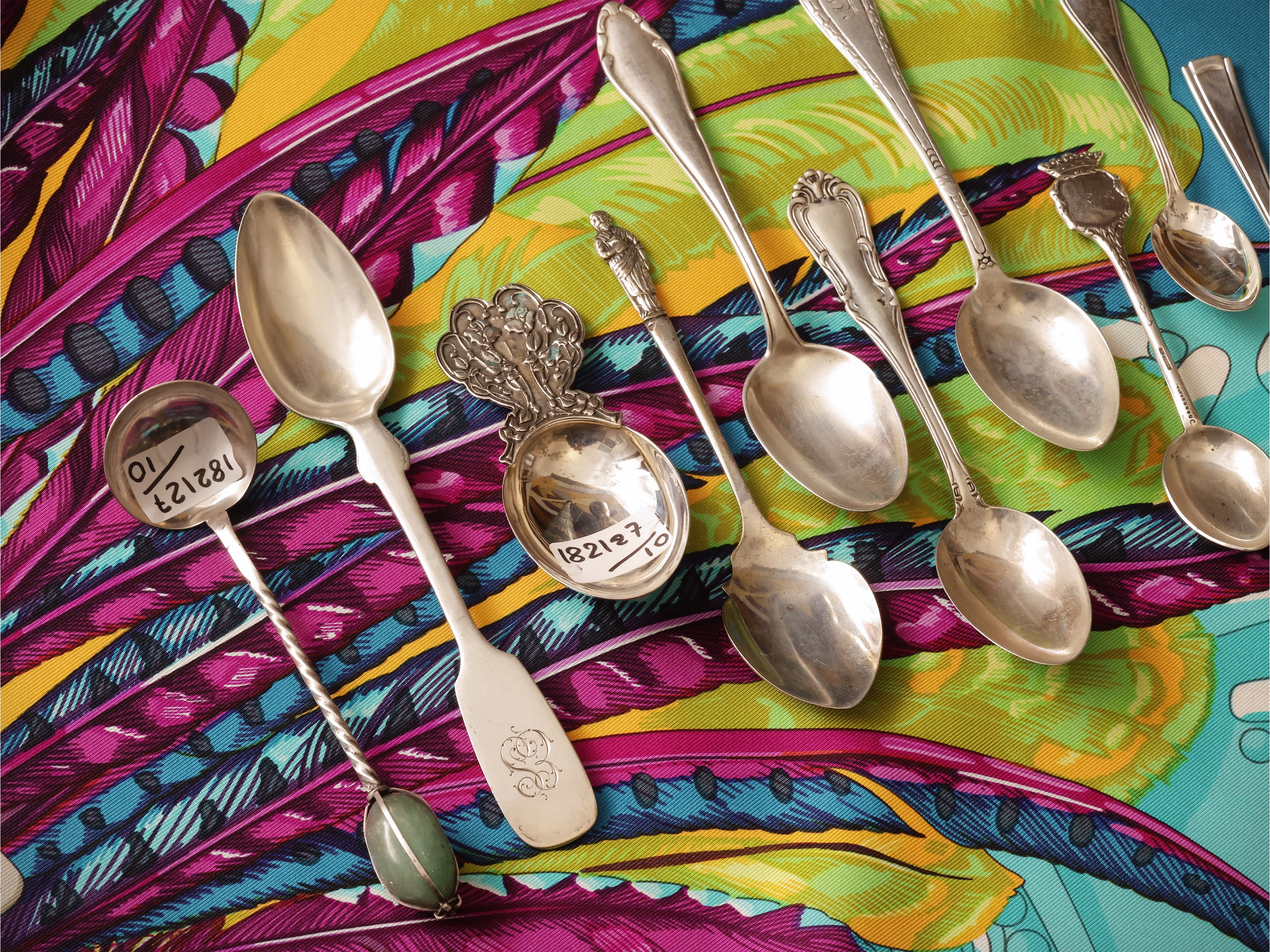 Raccolta di cucchiaini in argento d'epoca