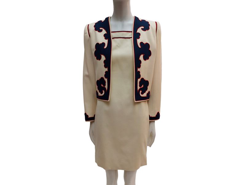 Saint Laurent - Completo in lana color panna