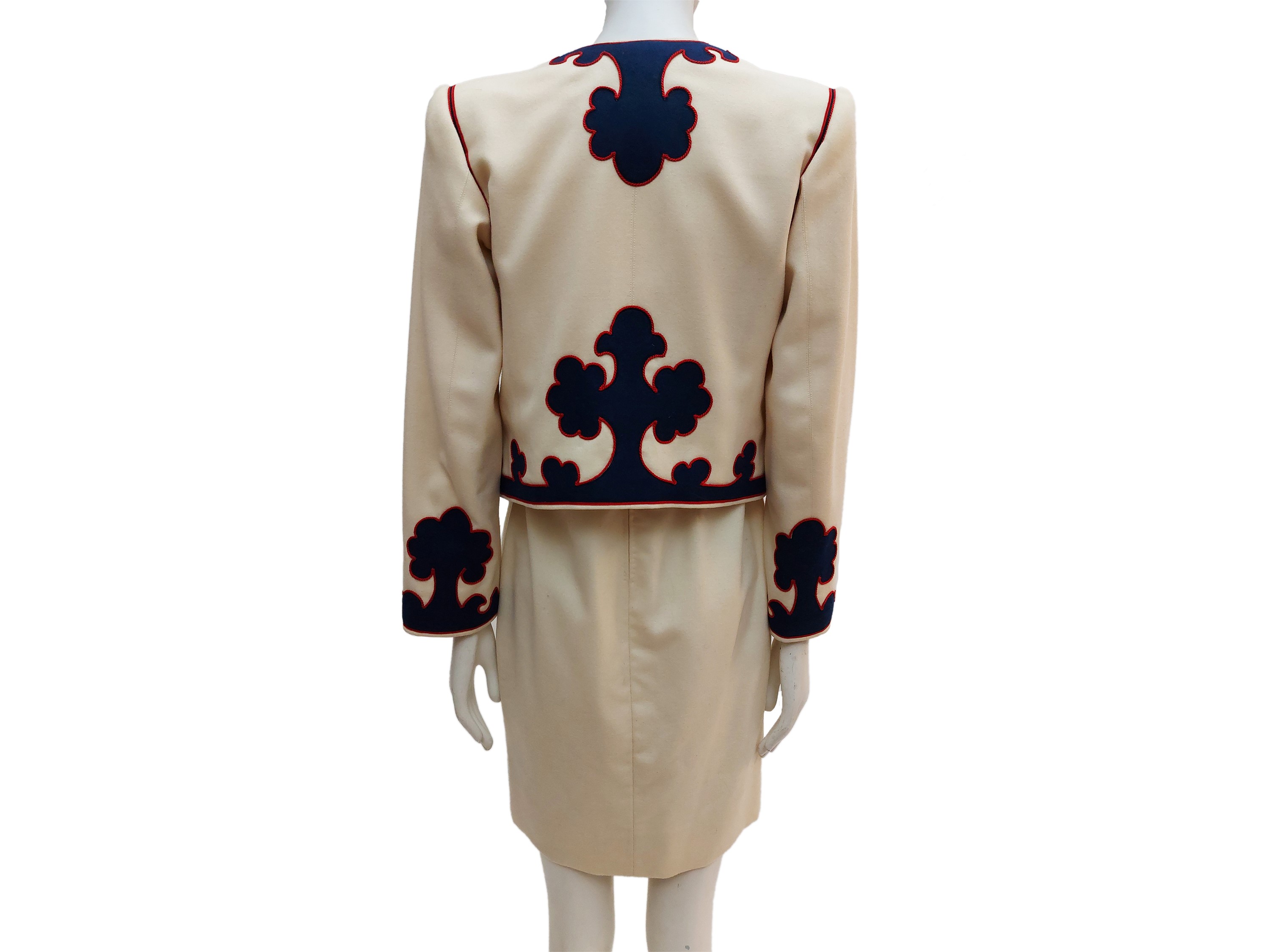 Saint Laurent - Completo in lana color panna