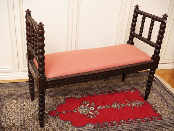 Small bench in ebonized wood