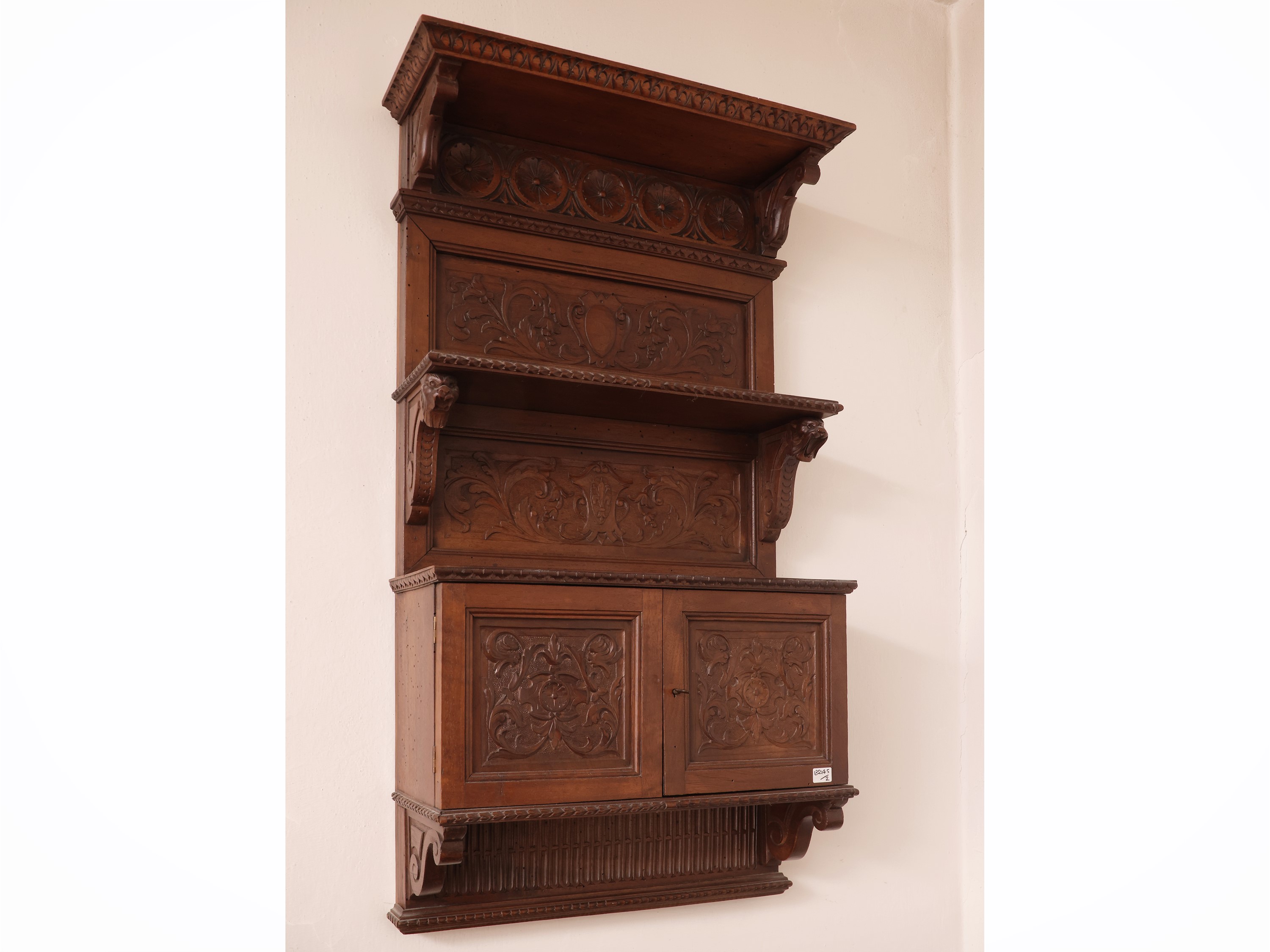 Coppia di Etagere-libreria Pensili in Noce