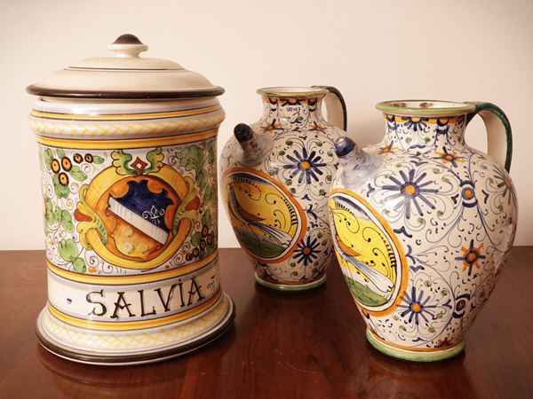 Three decorative majolica