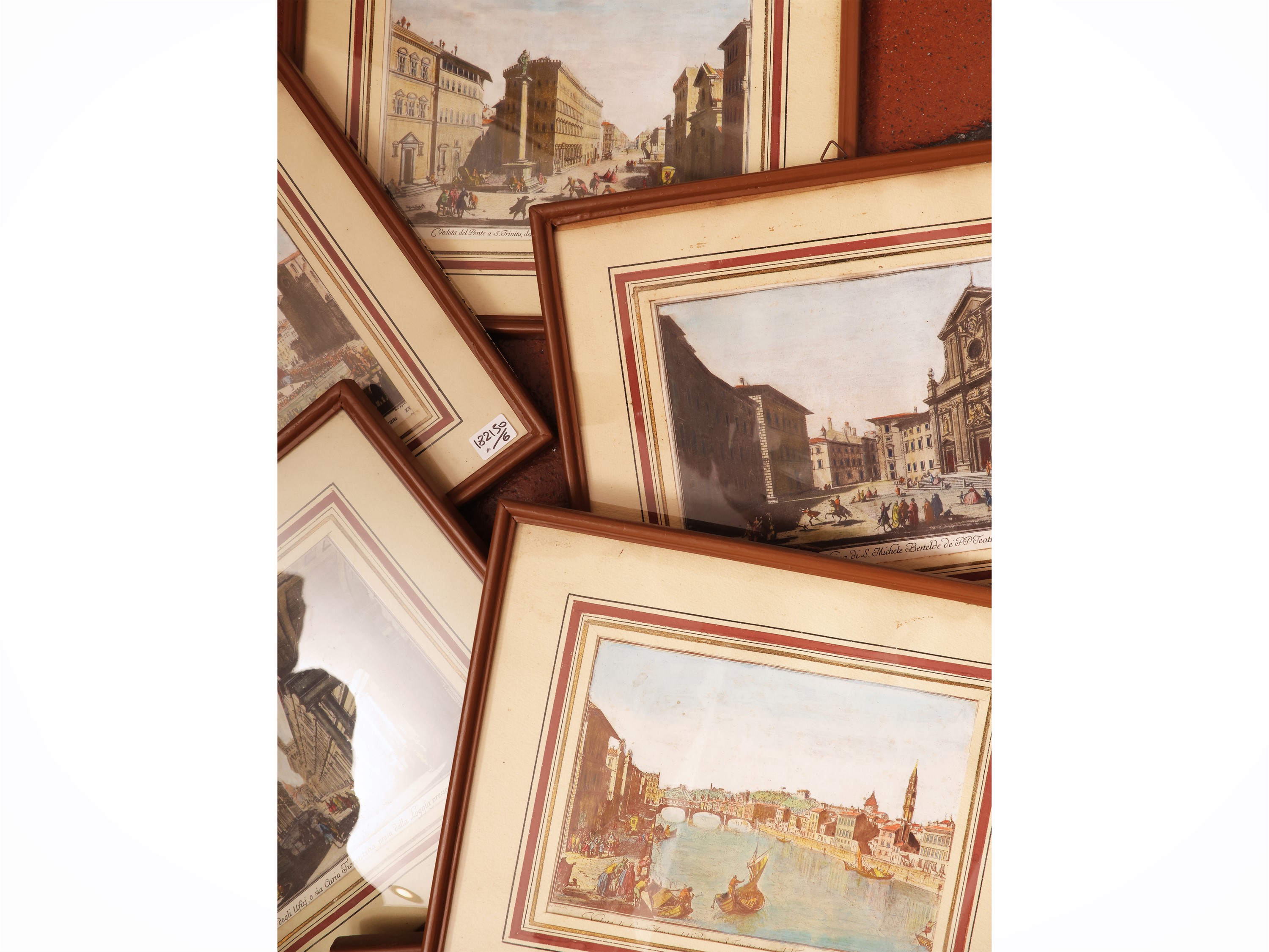 Serie di sei stampe decorative, Vedute di Firenze, cm 15x20