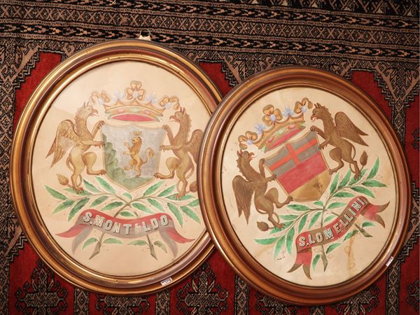 Heraldic coats of arms  (19th century)  - Auction Florentine Style - Maison Bibelot - Casa d'Aste Firenze - Milano