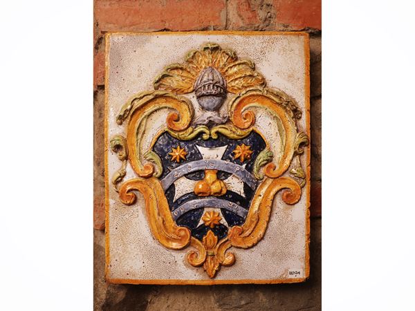 Coat of arms in majolica