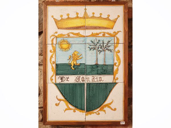 Coat of arms in majolica