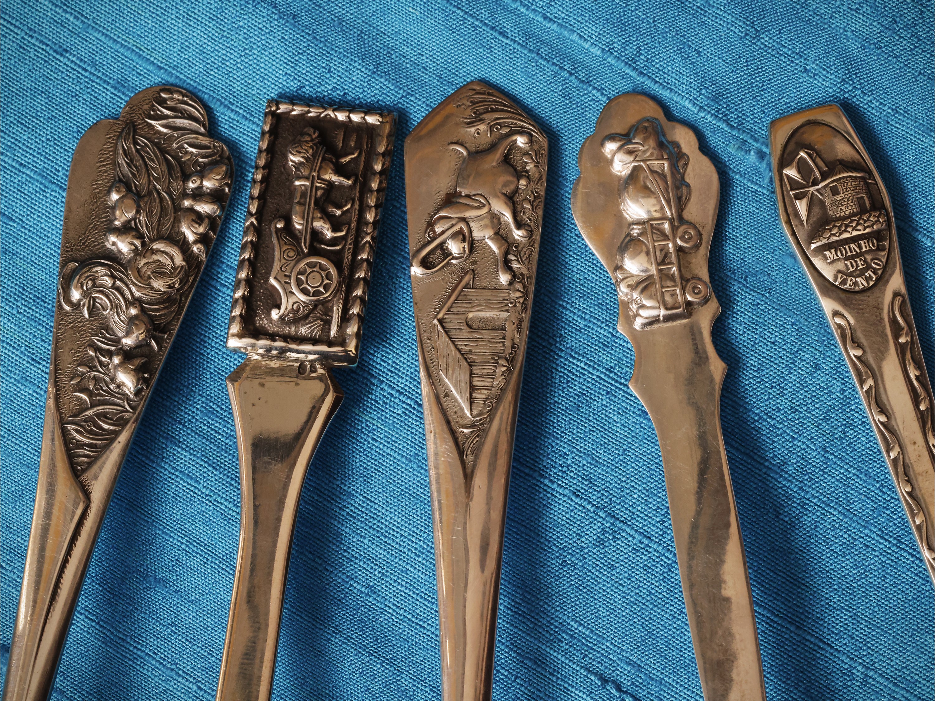 Sei cucchiaini da collezion in argento portoghese