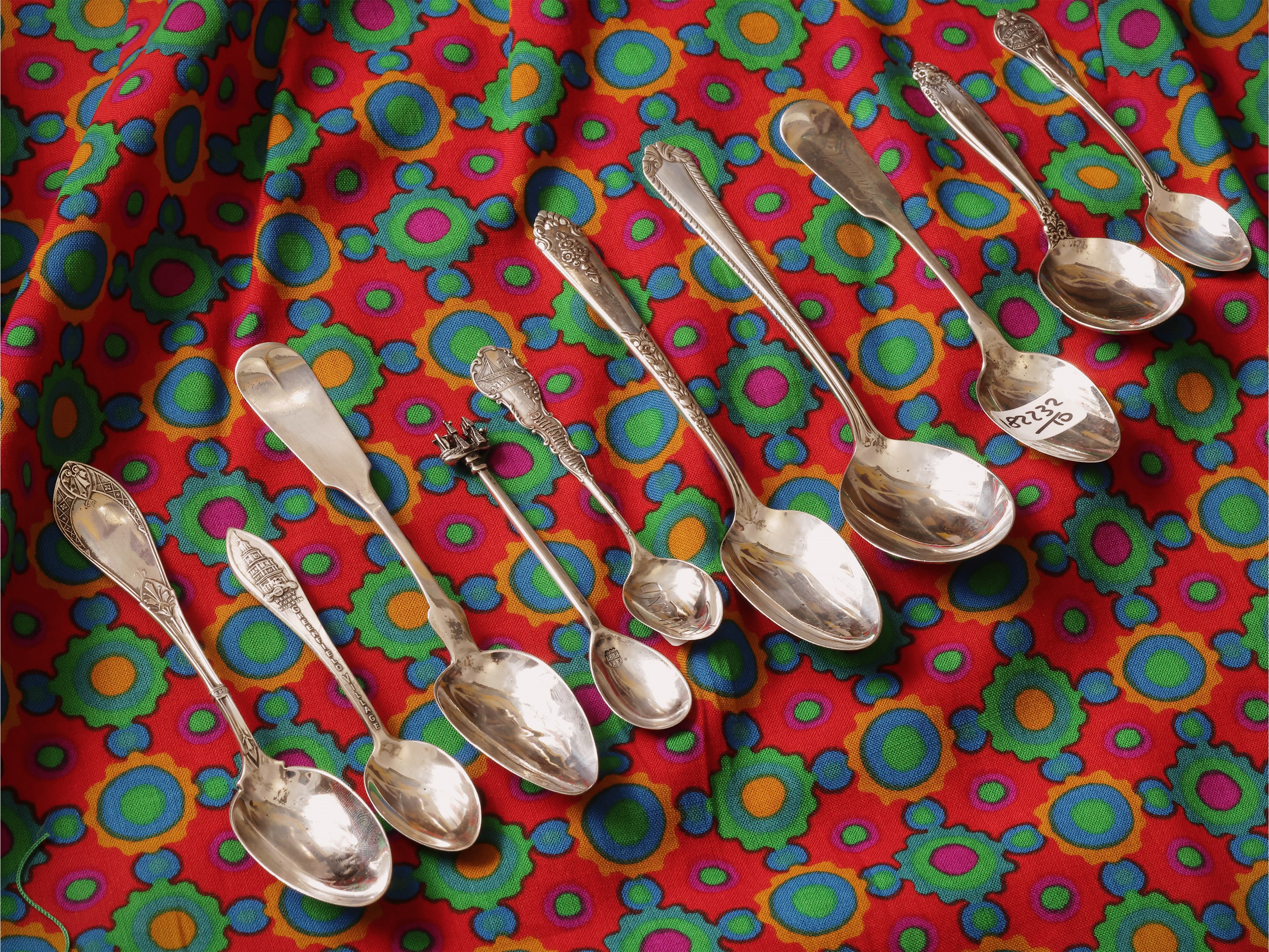 Dieci cucchiaini in argento sterling