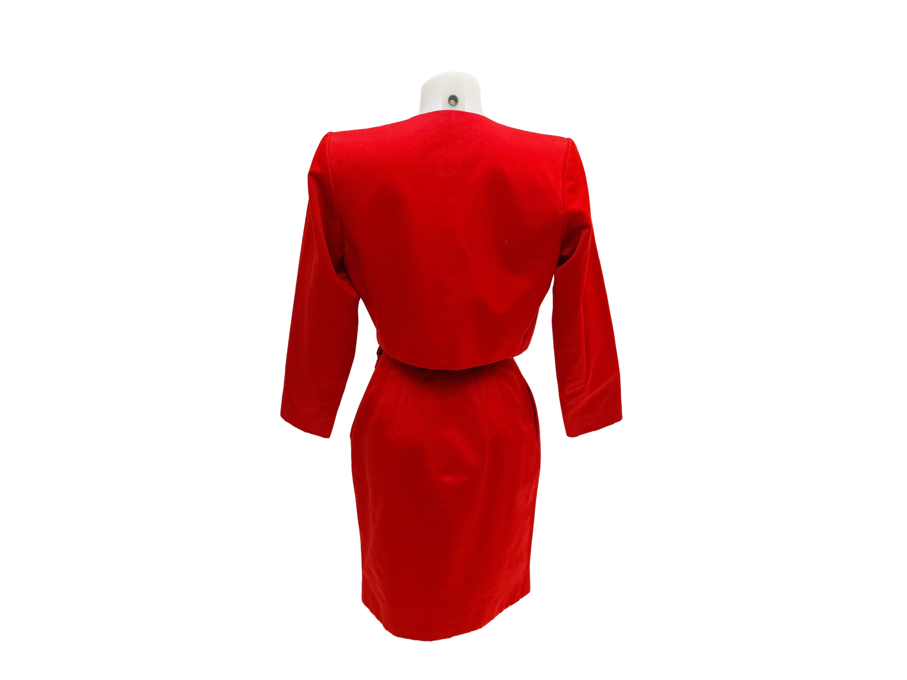 Yves Saint Laurent Rive gauche - Tailleur in raso di seta rossa