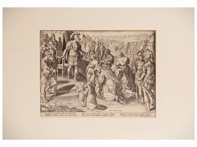 Giovanni Stradano, Due episodi di storia romana e Gabrielle Perelle, Paesaggio con architettura