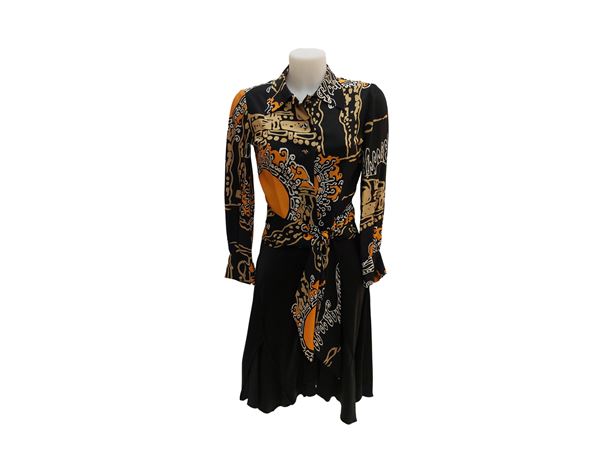 Moschino - Gonna/pantalone in lana plissé nera