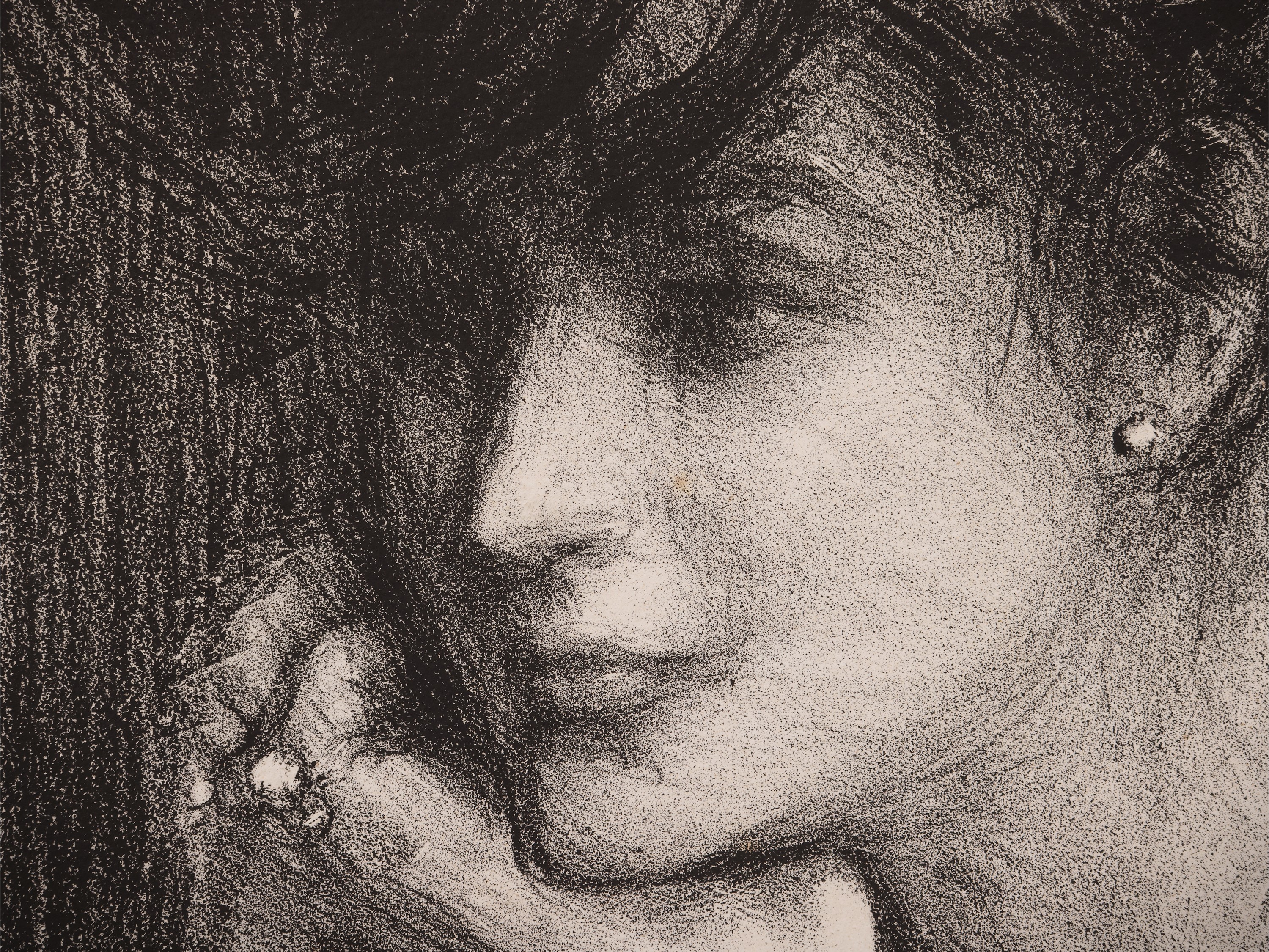 Albert De Belleroche - Ritratto di signora, litografia