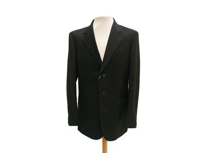 Loro Piana, Completo monopetto nero da uomo in pura lana super 110s "Light Dream", tg 48/50