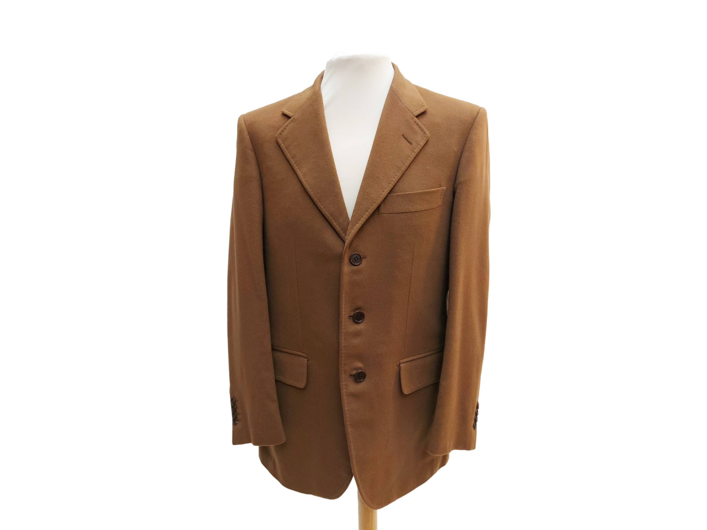 Loro Piana, Giacca monopetto in puro cashmere color biscotto