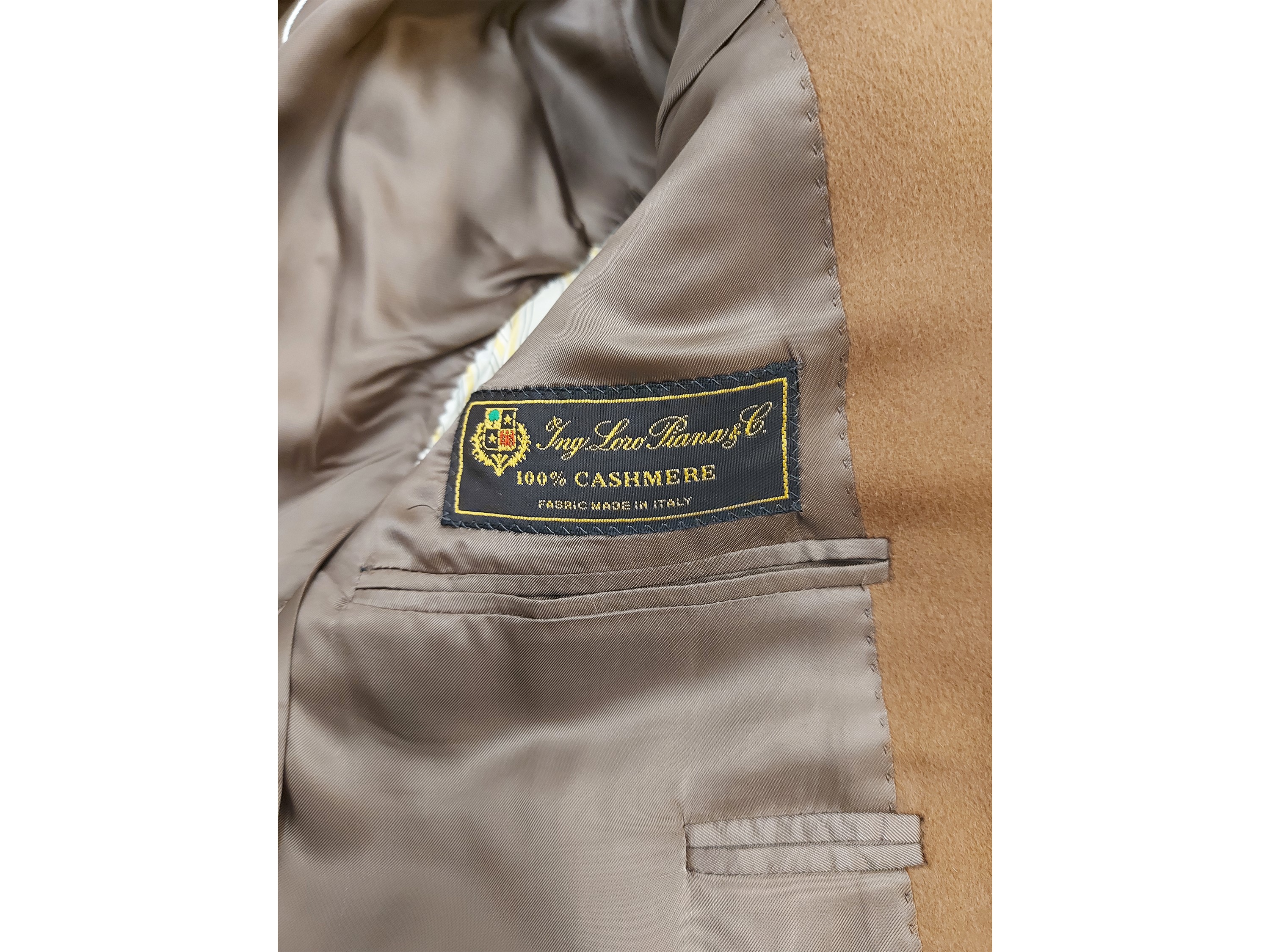 Loro Piana, Giacca monopetto in puro cashmere color biscotto